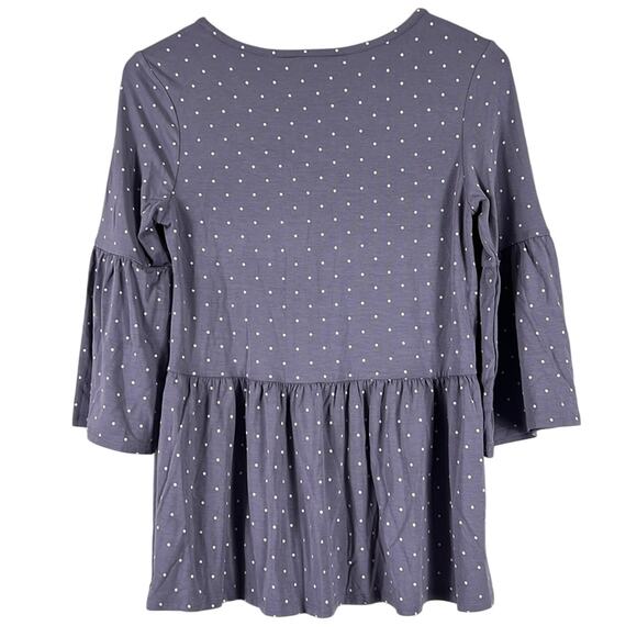 Matilda Jane Wonderment Sunshine Perfect in Purple Peplum Polka Dot Top - Picture 4 of 5